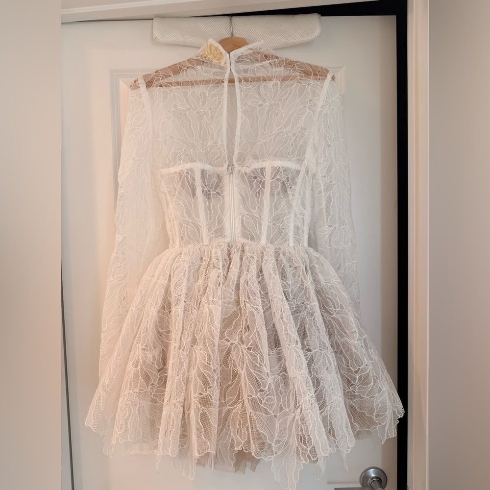 NWOT Bronx and Banc Maraya Arabella White Lace Mini Dress, wedding bridal dress - Picture 12 of 14